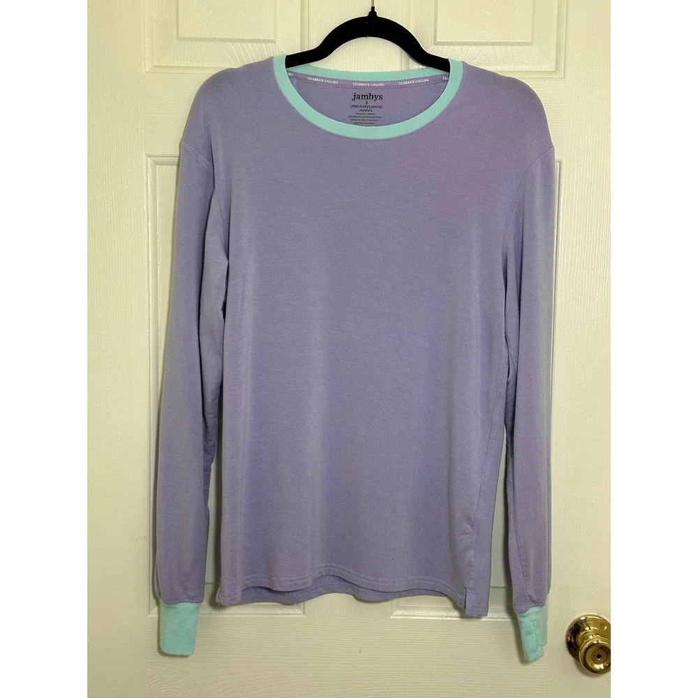 Jambys Women Purple Mint Modal Pajama Set Long Sleeve Jamtee Long Jambys S